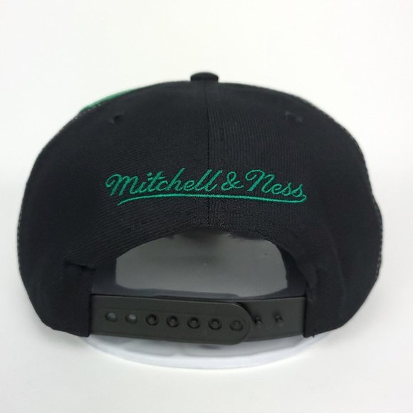 Boston Celtics Mitchell & Ness NBA Snapback Hat Green Yellow Black White Cap NWT - Picture 5 of 8